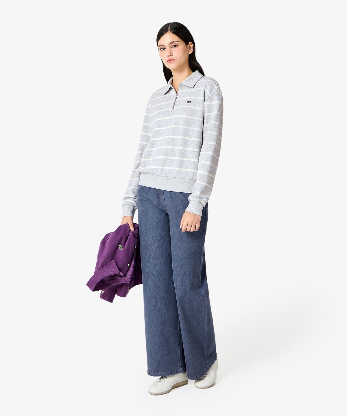 라코스테(LACOSTE) 여성 세미와이드 데님라이크 팬츠 HF609E-56N 36L