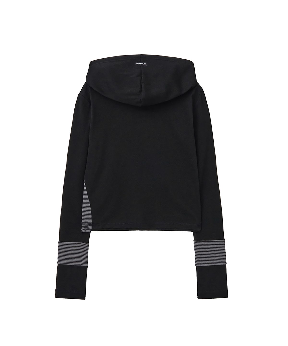 렌세(RENSE) Stripe Slim Fit Hoodie Black