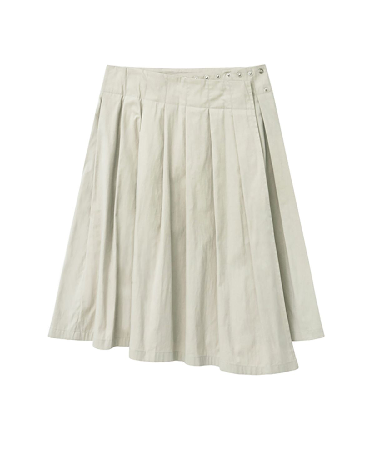 렌세(RENSE) Snap Pleated Wrap Skirt Beige