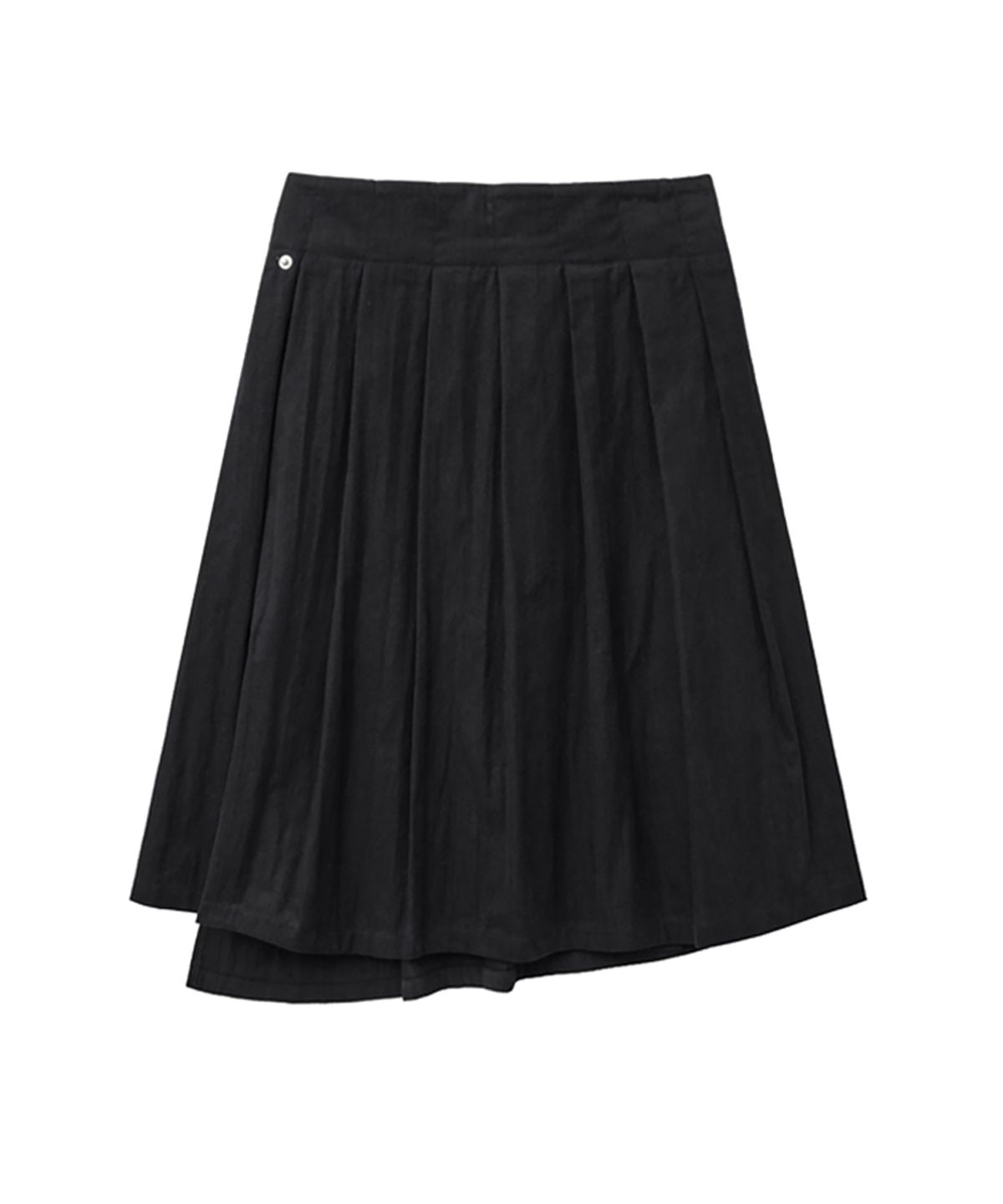 렌세(RENSE) Snap Pleated Wrap Skirt Black