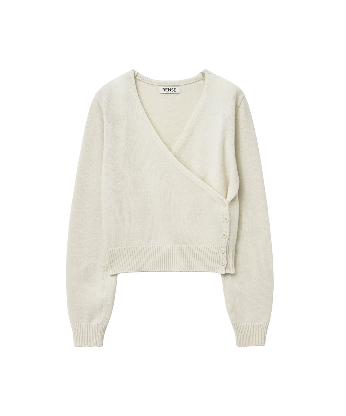 렌세(RENSE) Button Wrap Knit Ivory