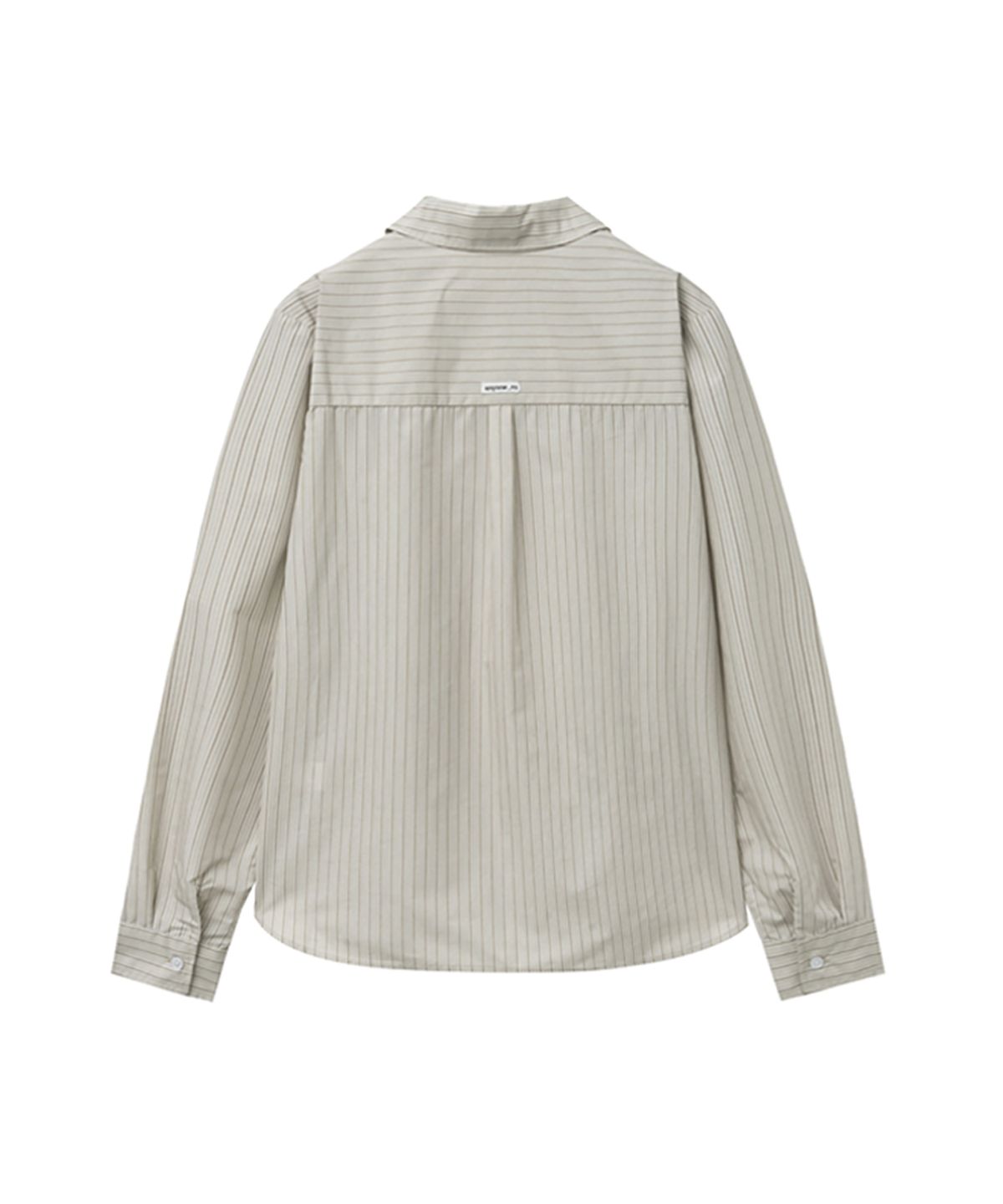 렌세(RENSE) Regular Fit Panel Stripe Shirt Beige