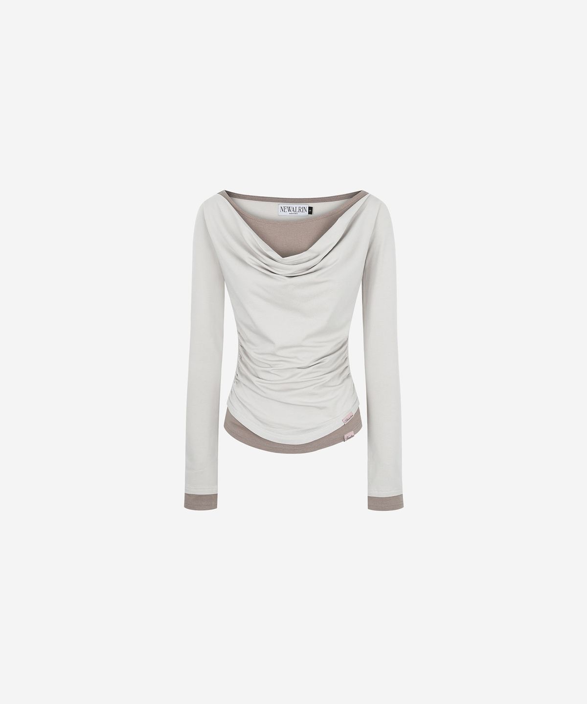 뉴얼린(NEWALRIN) Tori Winter Draping Layered Top Skin Beige