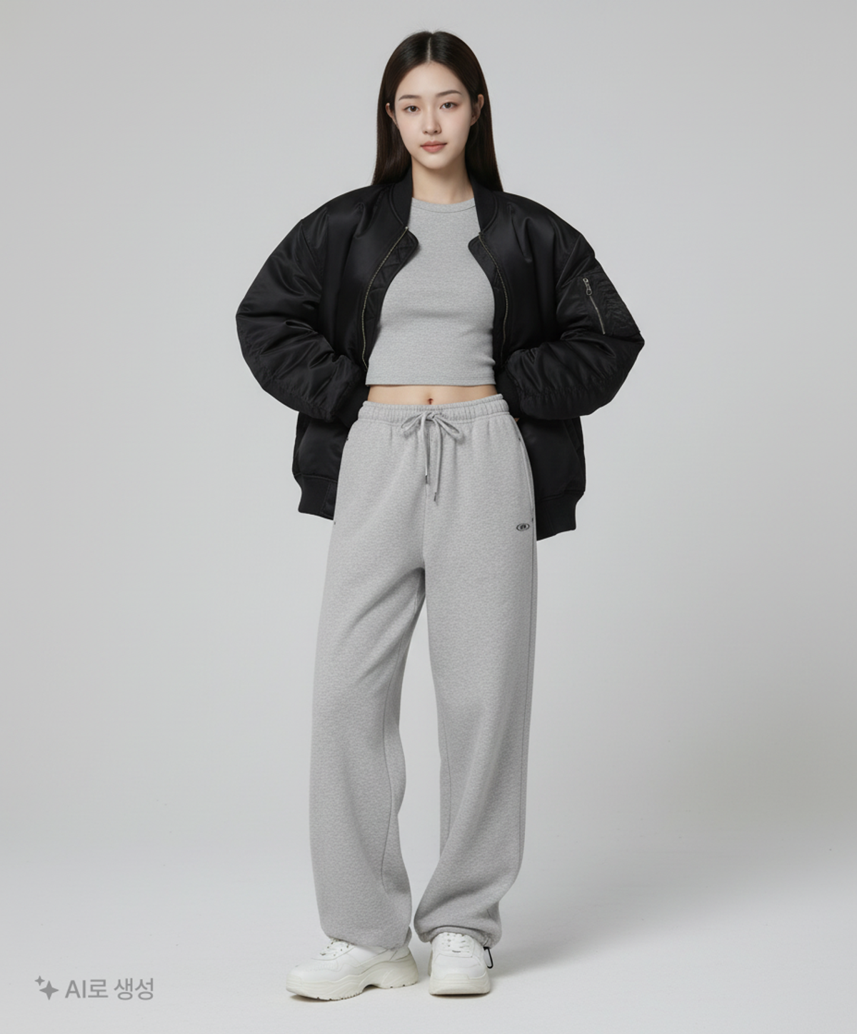 본투윈(BORN TO WIN) W B PENDANT COTTON SWEAT PANTS [MELANGE GREY] 1