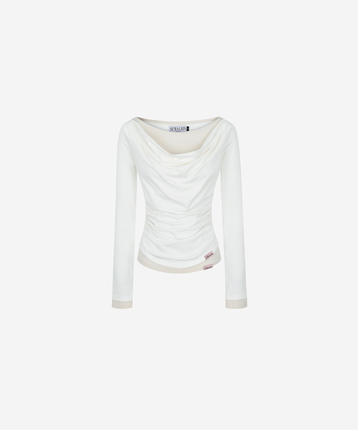뉴얼린(NEWALRIN) Tori Winter Draping Layered Top White