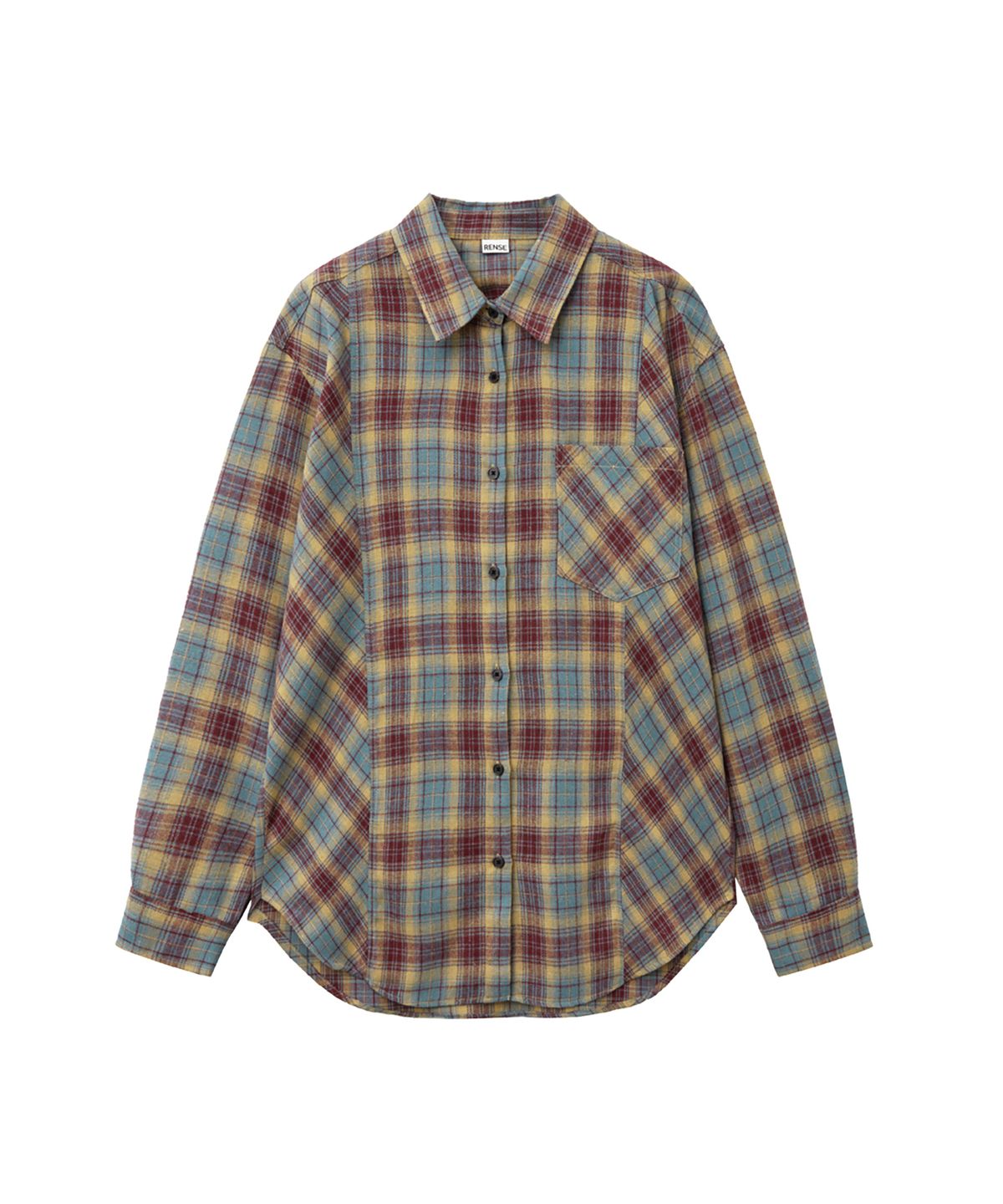 렌세(RENSE) Vintage Oversized Check Shirt Purple