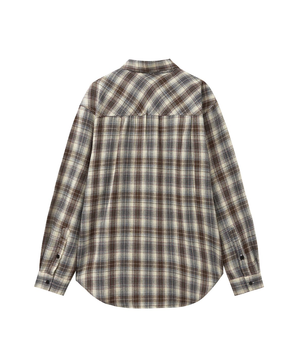 렌세(RENSE) Vintage Oversized Check Shirt Brown