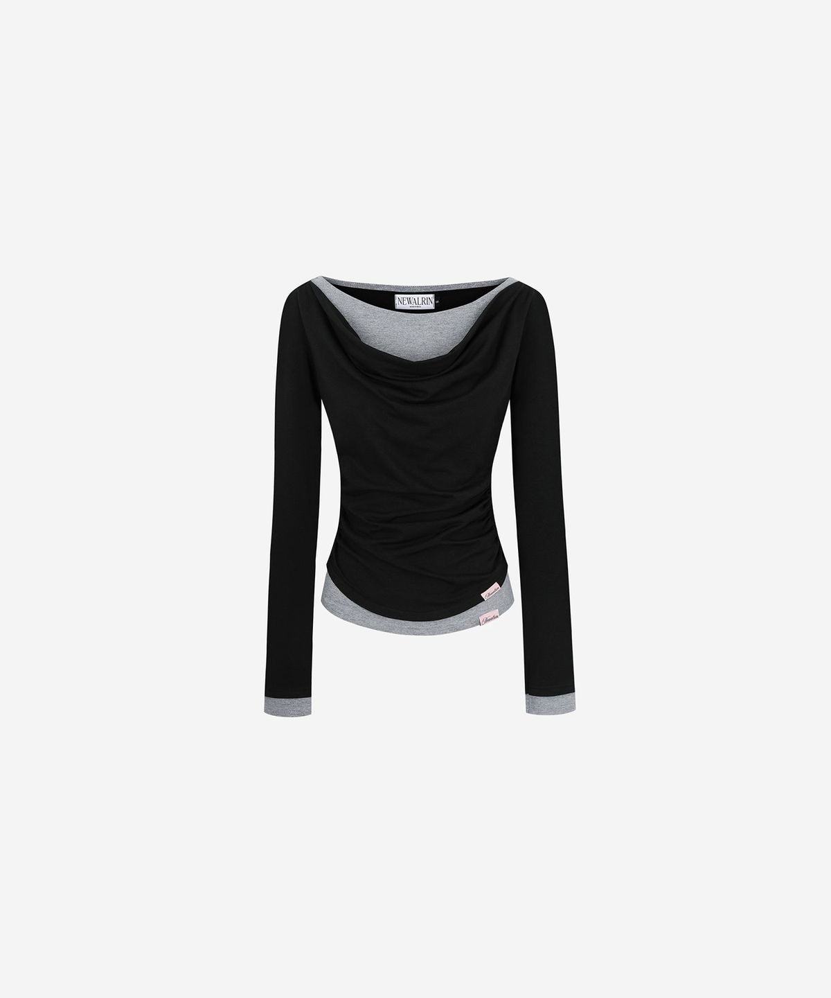 뉴얼린(NEWALRIN) Tori Winter Draping Layered Top Black