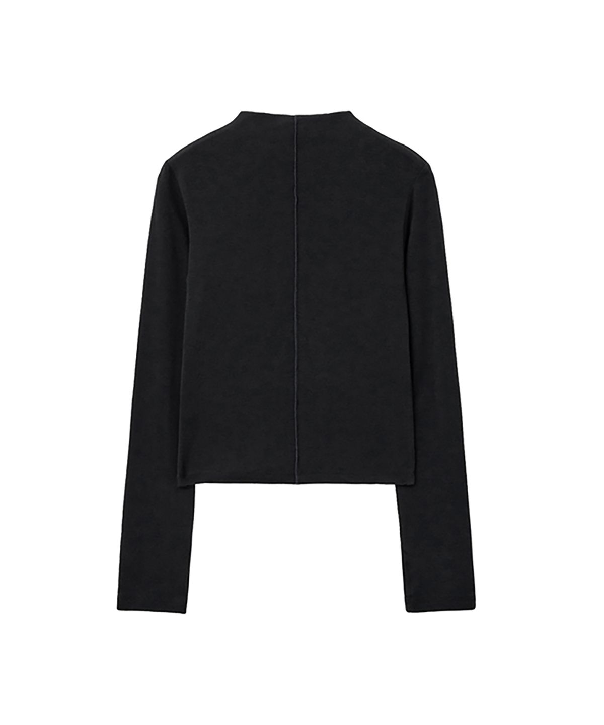 렌세(RENSE) Slim Fit Stitch Mock Neck Tee Black
