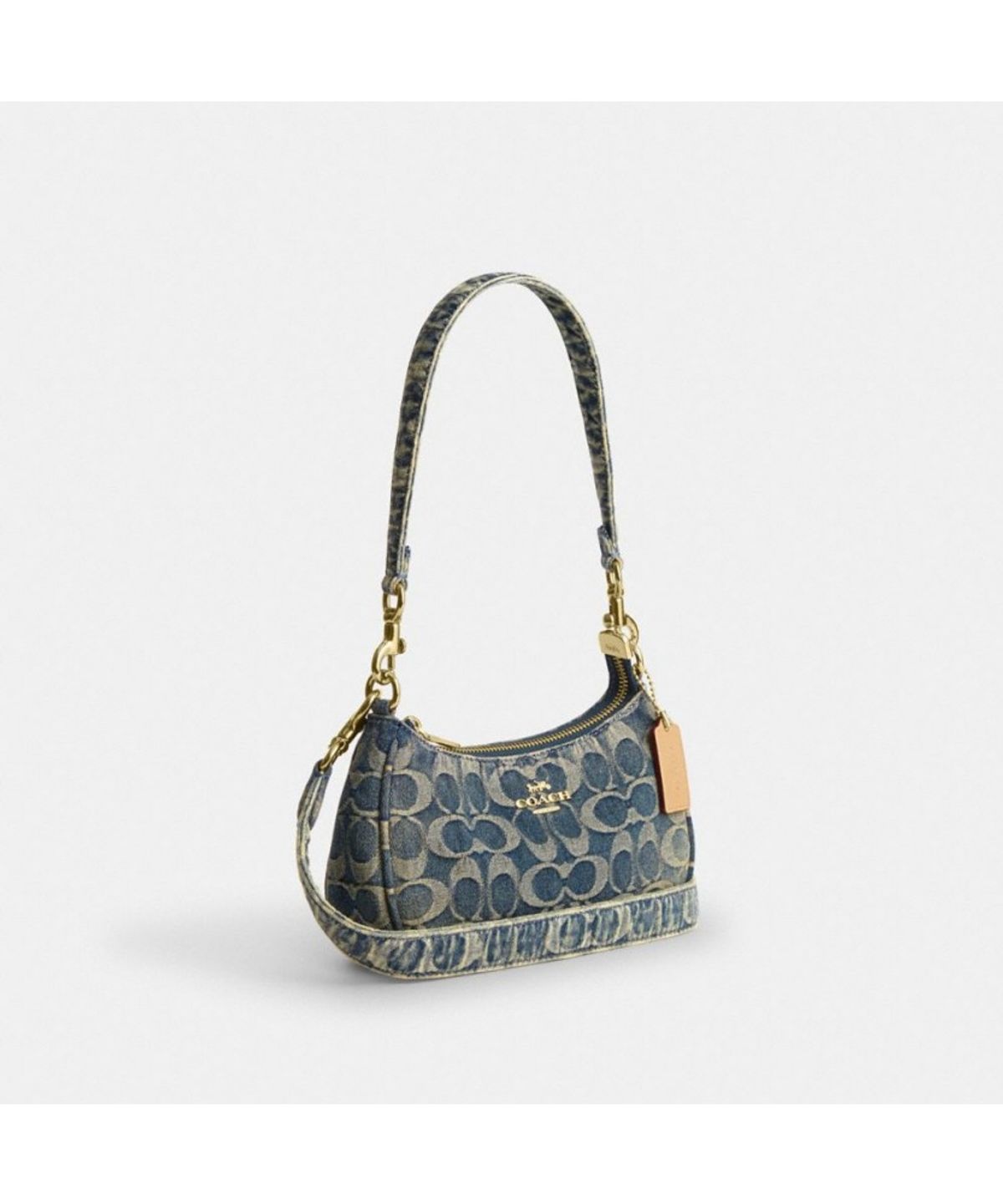 코치(COACH) 테리 미니 크로스바디 백 인 시그니처 리제너러티브 코튼 데님 CFO82 IMDEN