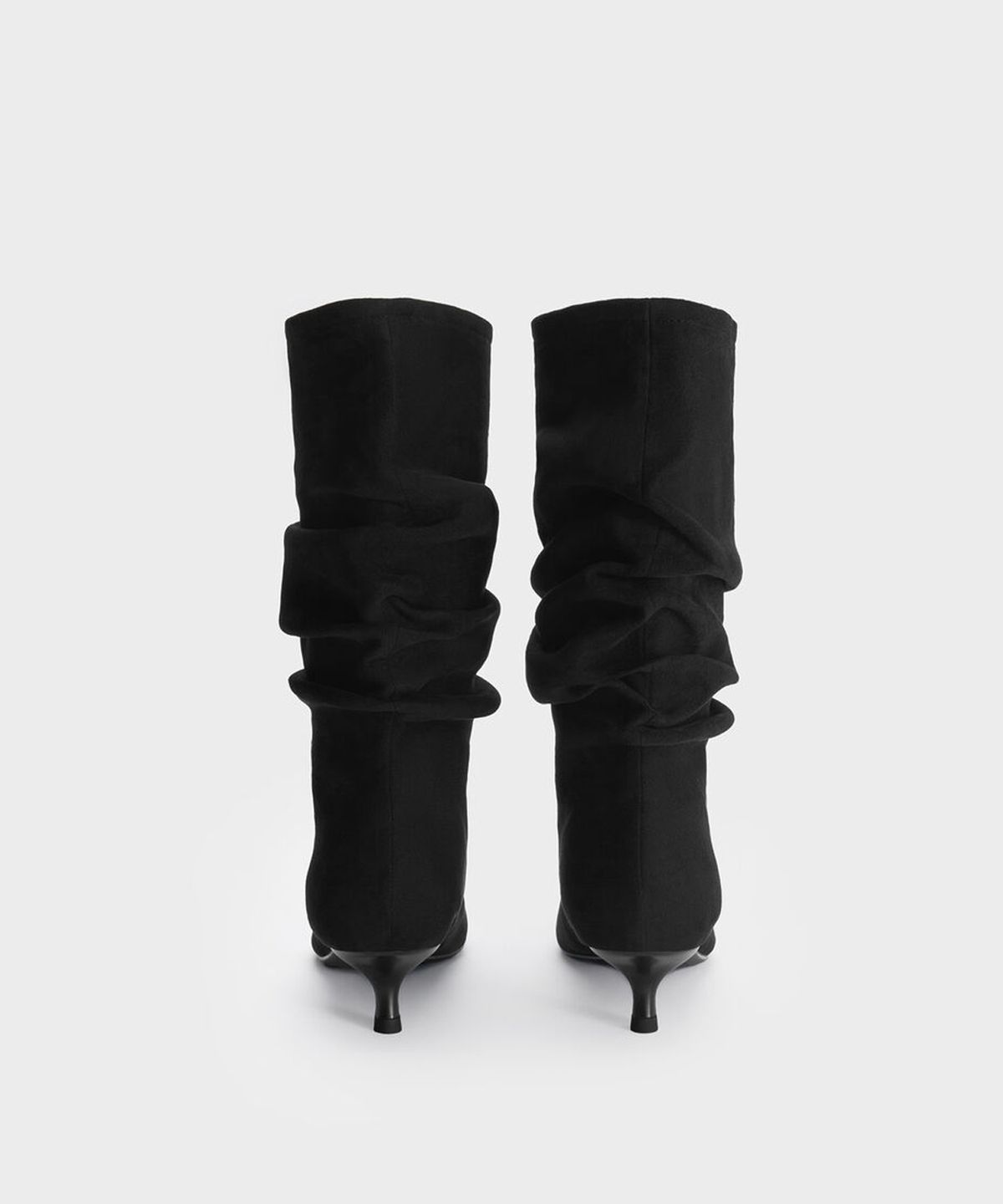 찰스앤키스(CHARLES & KEITH) 인조 스웨이드 셔링 키튼 힐 카프 부츠 2colors CK1-90360439