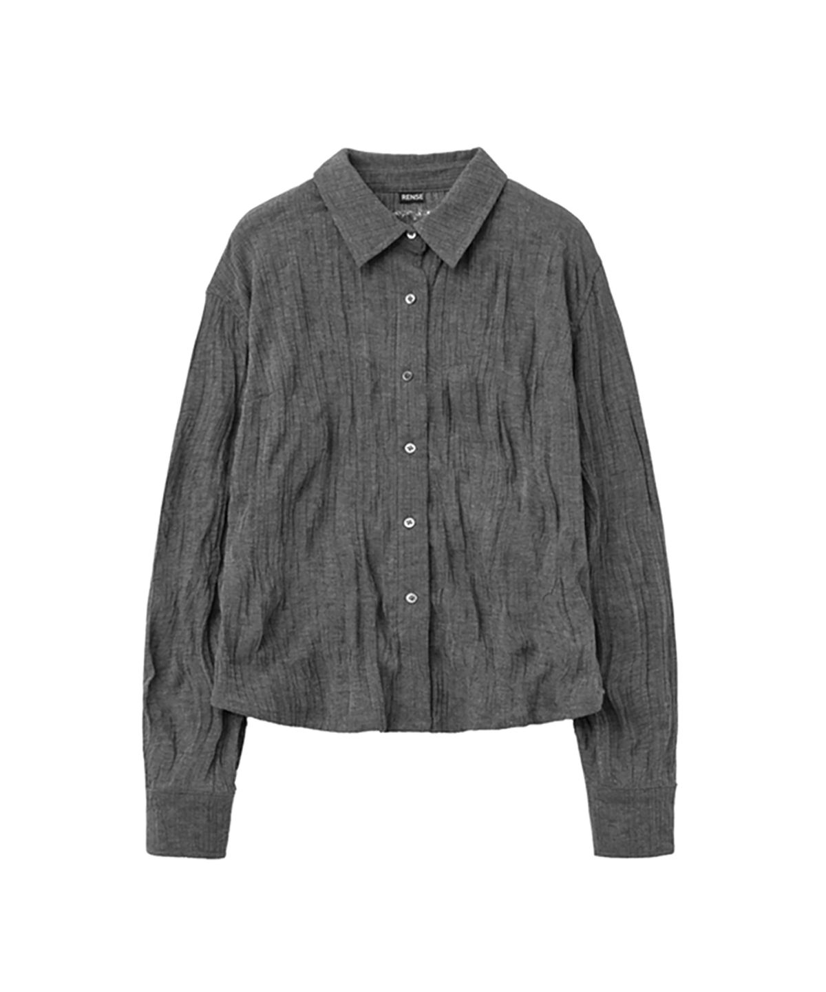 렌세(RENSE) Wrinkle Texture Shirt Charcoal