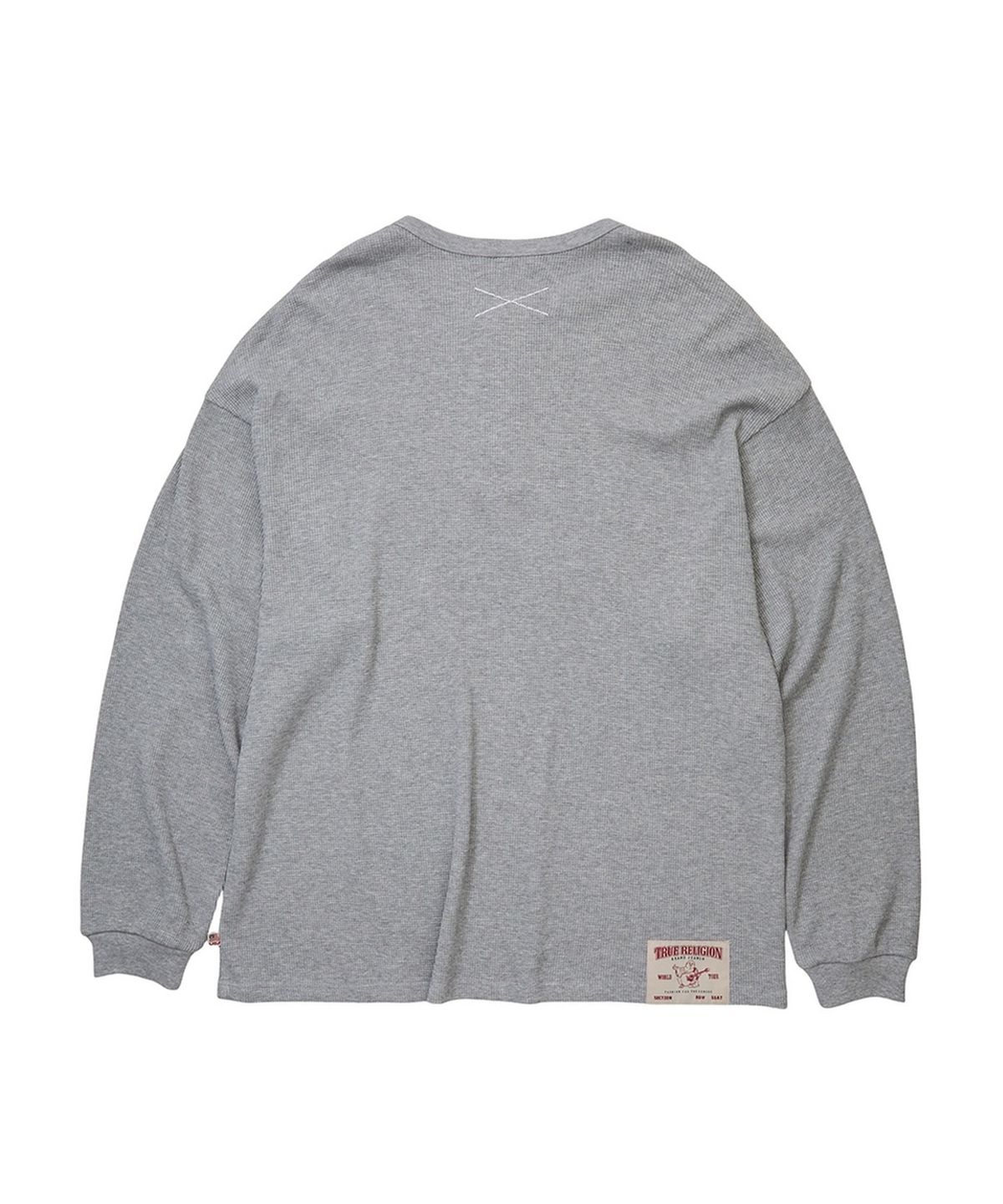 트루릴리젼(TRUERELIGION) Waffle Henley Long Sleeve - MELANGE GREY