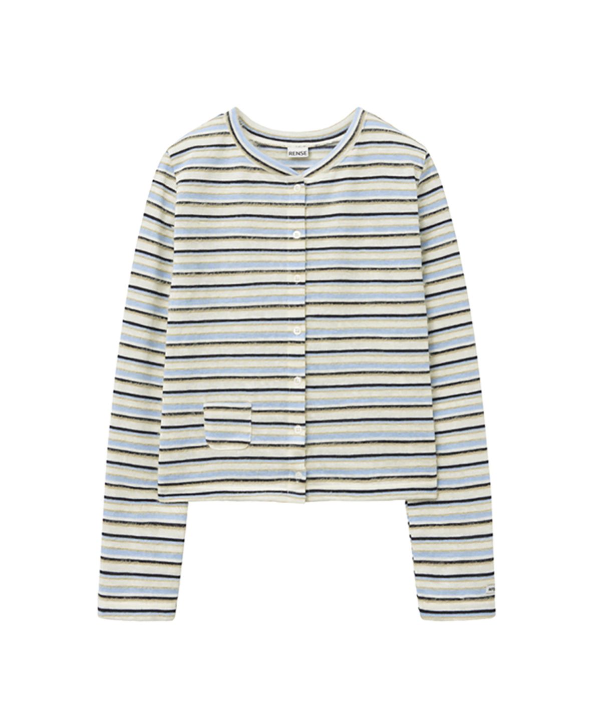 렌세(RENSE) Hairy Stripe Slim Cardigan Ivory