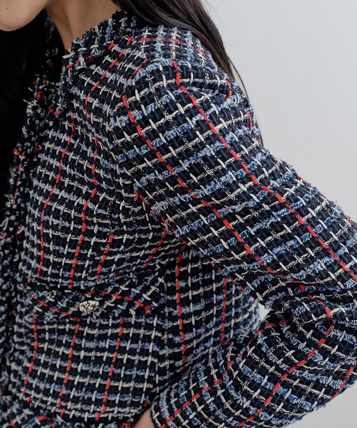 비올셋(BE ALL SET) Classic Tweed Jacket_Navy