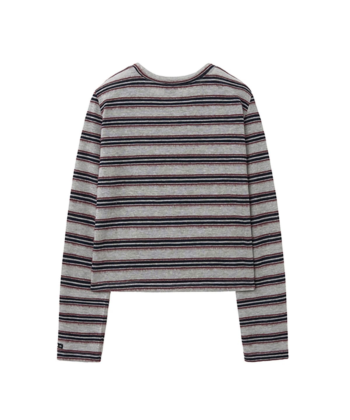 렌세(RENSE) Hairy Stripe Slim Cardigan Gray