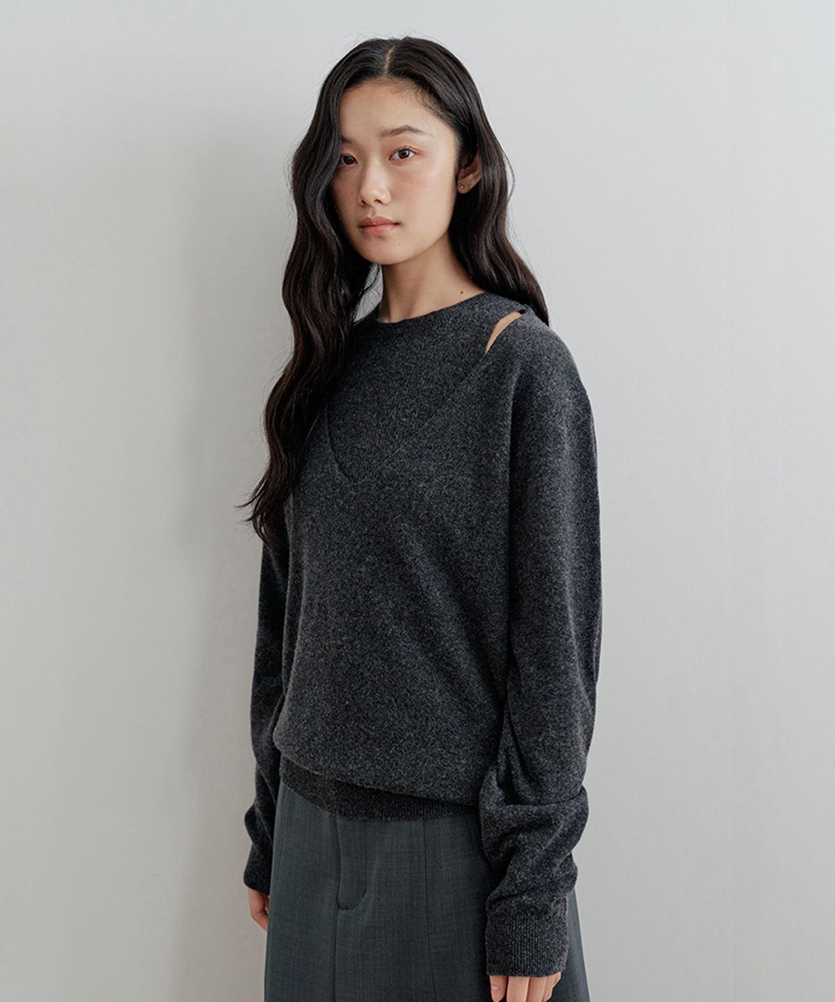 비올셋(BE ALL SET) Merino Wool Knit Set_Charcoal