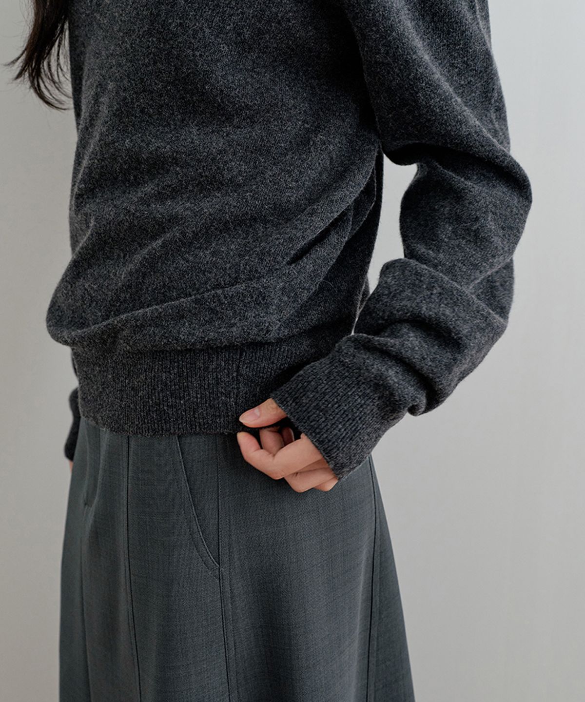 비올셋(BE ALL SET) Merino Wool Knit Set_Charcoal