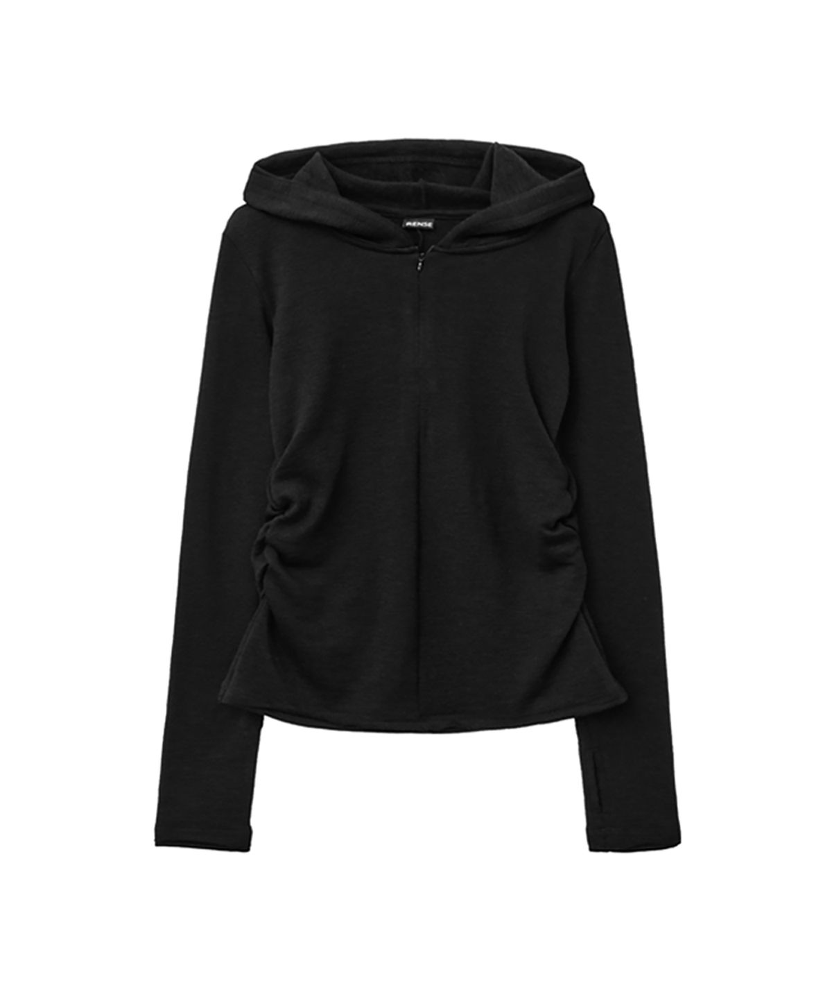 렌세(RENSE) Slim Hood Half-Zip Black
