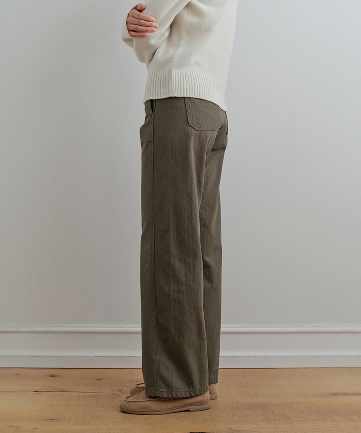 비올셋(BE ALL SET) Vintage Herringbone Pants_Khaki Brown
