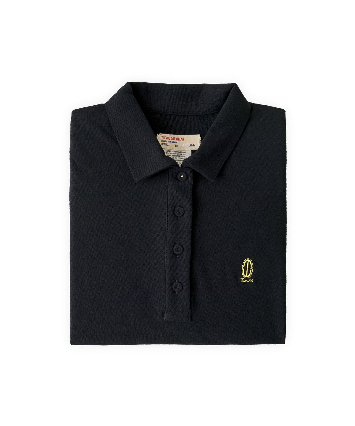 투위드(TUEWID) Cotton button down pique polo mini dress black