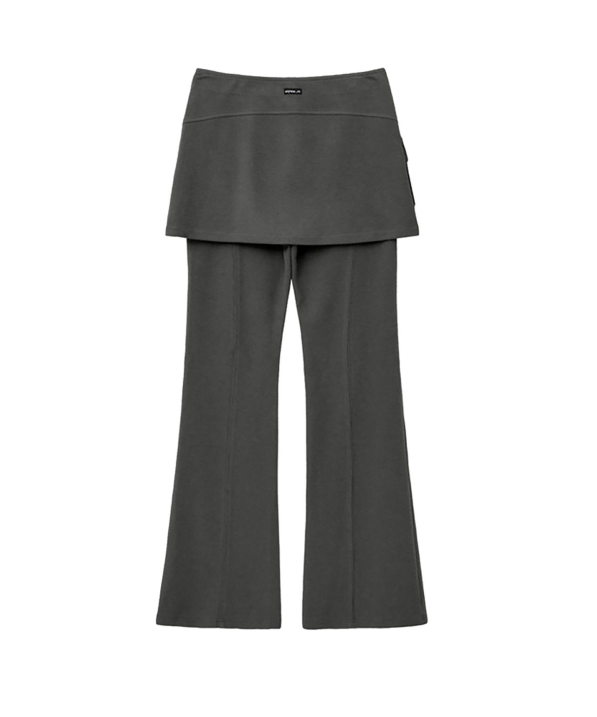 렌세(RENSE) Ribbed Skirt Pants Set Charcoal