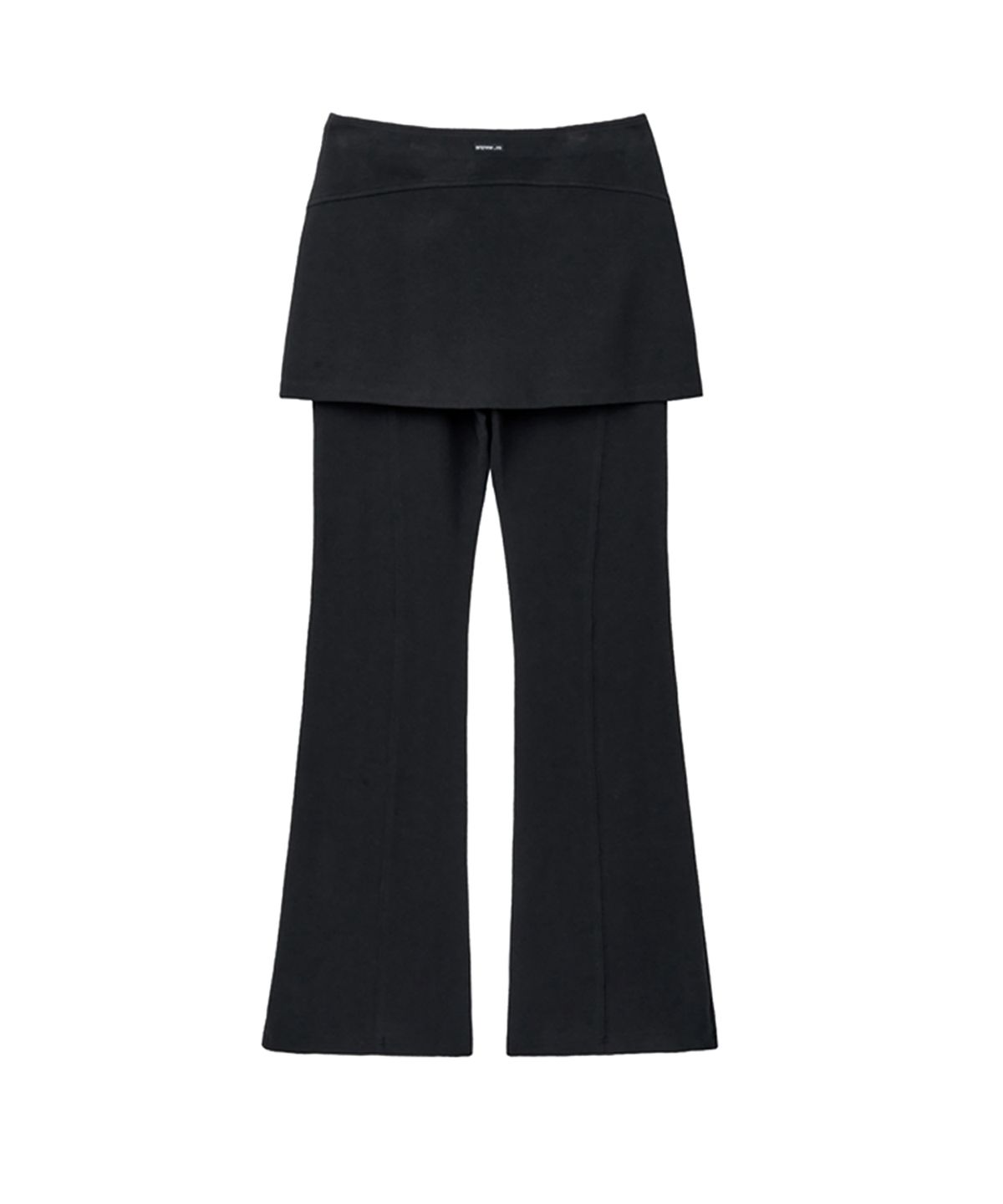 렌세(RENSE) Ribbed Skirt Pants Set Black