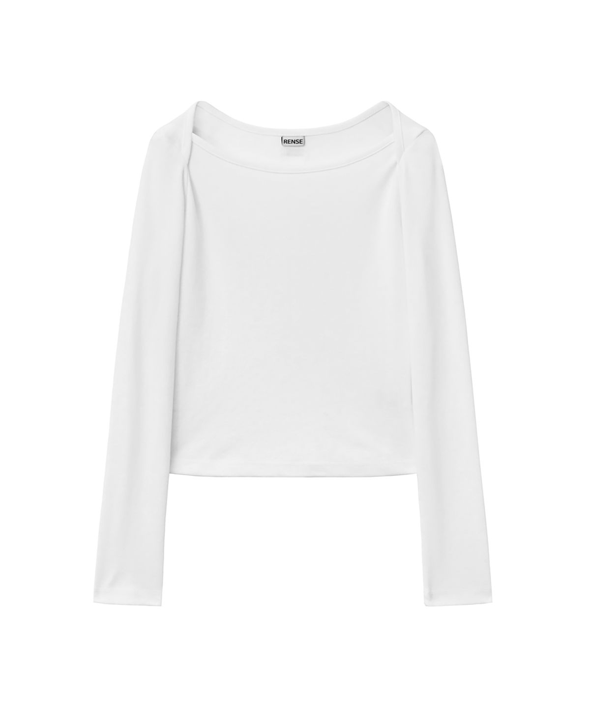 렌세(RENSE) Boat Neck Slit Tee White