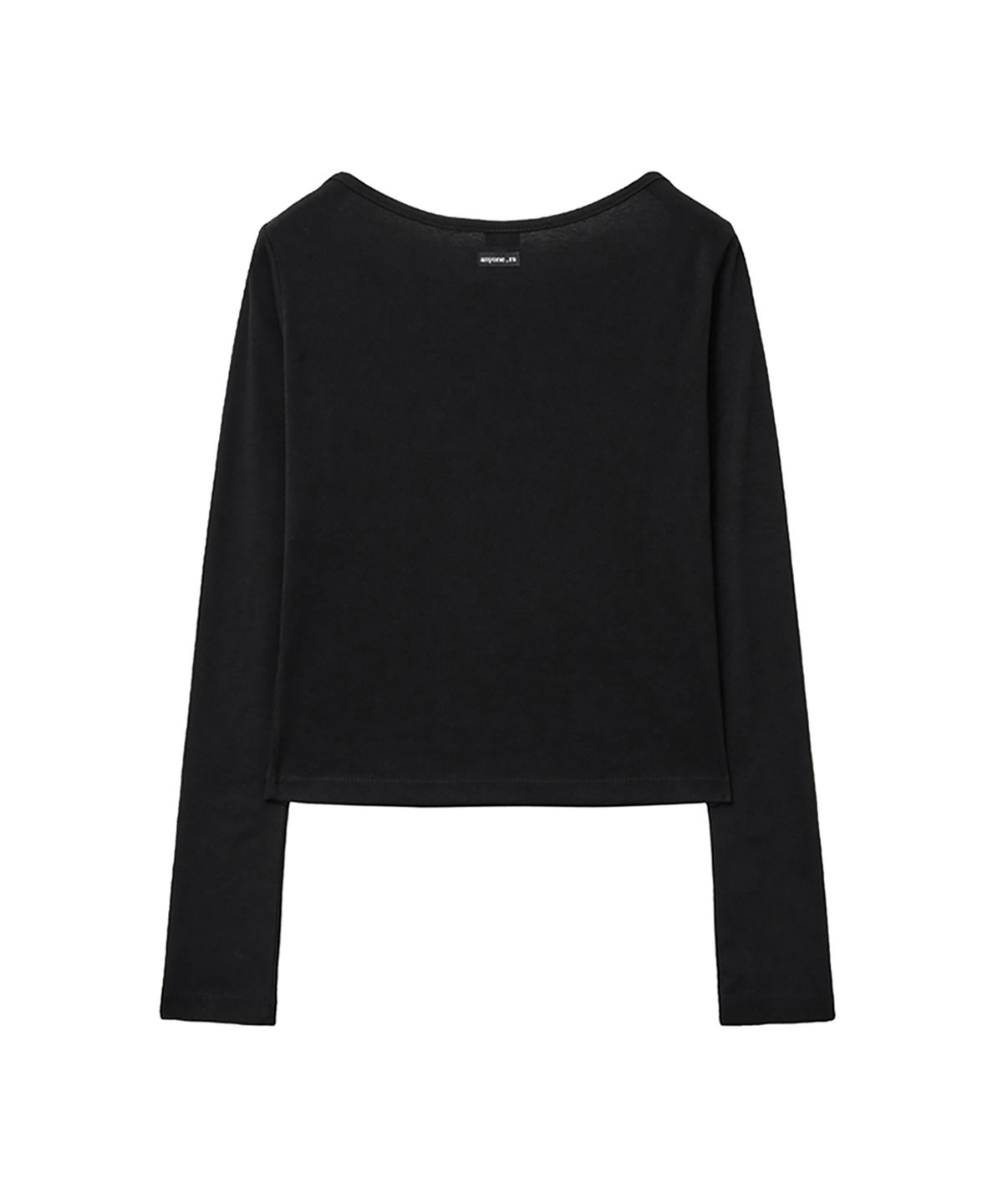 렌세(RENSE) Boat Neck Slit Tee Black