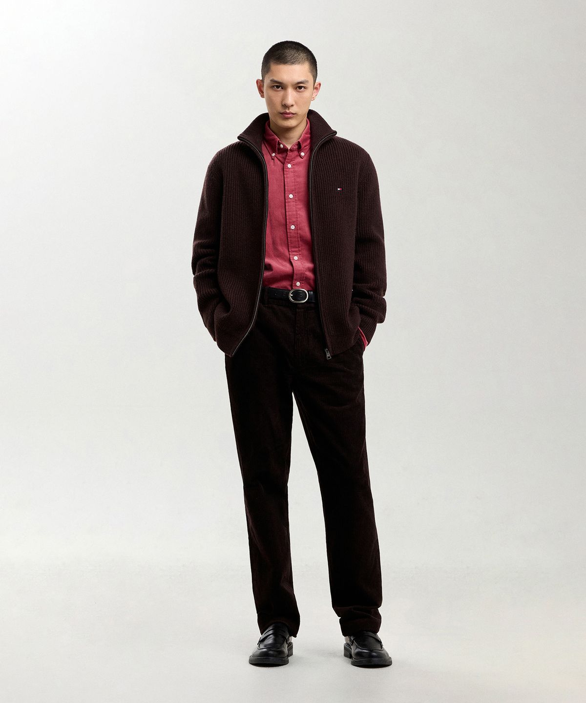 타미힐피거(TOMMY HILFIGER) 립 스트럭처 울 블렌드 집업 가디건 (T12G7KCD230MT2HJT)