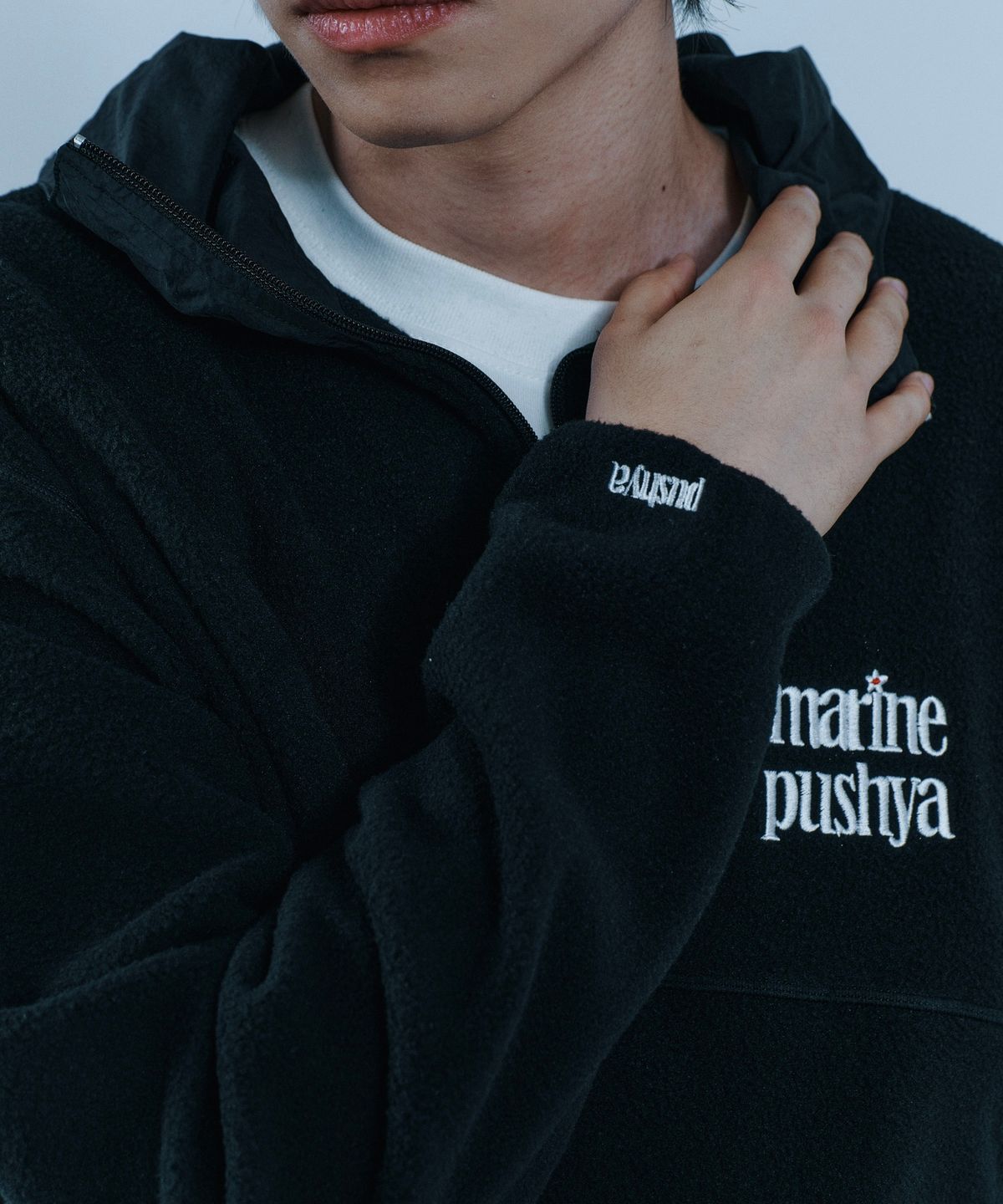 마린푸샤(MARINE PUSHYA) 3-Flower Fleece black