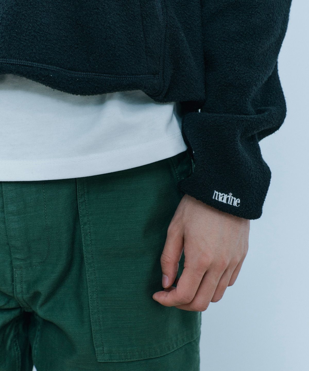 마린푸샤(MARINE PUSHYA) 3-Flower Fleece black