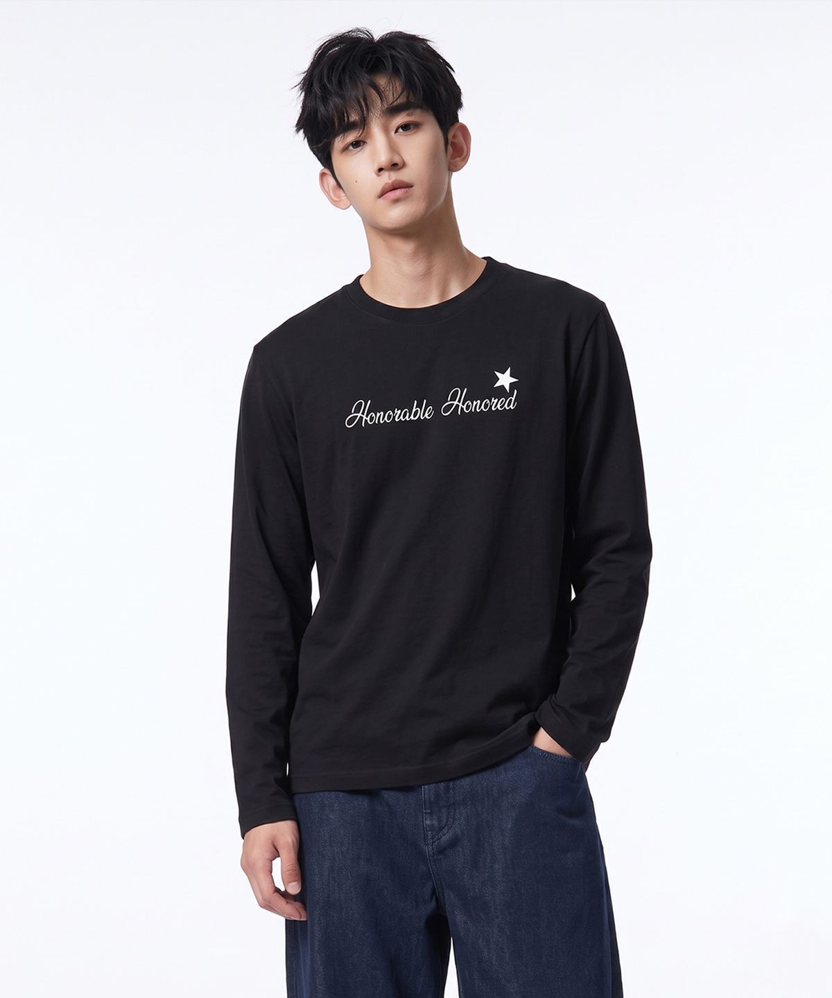 밴웍스(VANNWORKS) 아너러블 스타 크롭 긴팔티셔츠 (VLS232) 블랙