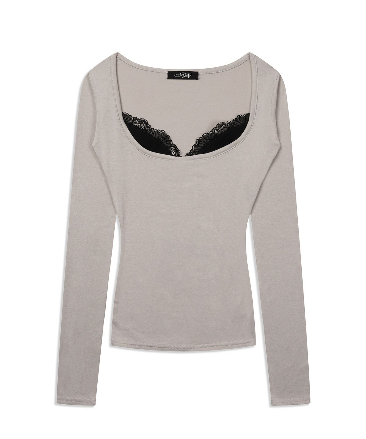 쿄이(KYOIII) LACE LONG SLEEVE TEE (PINK BEIGE)
