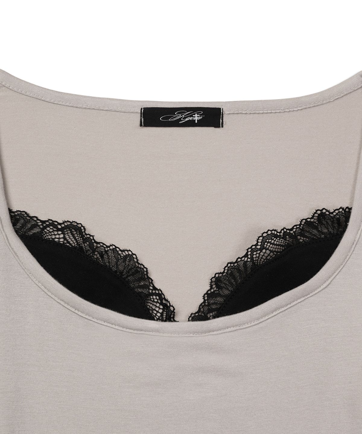 쿄이(KYOIII) LACE LONG SLEEVE TEE (PINK BEIGE)