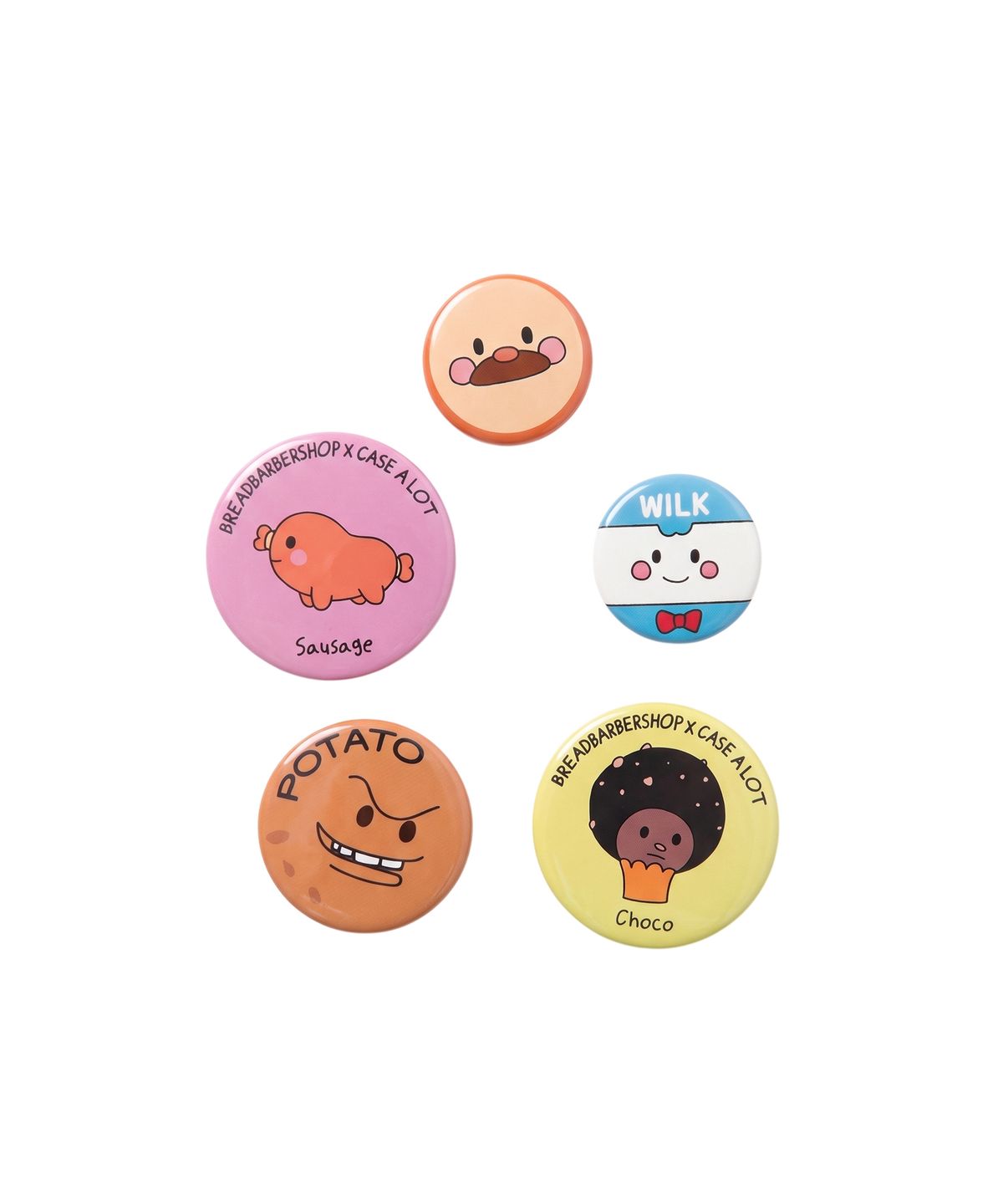 케이스어랏(CASE A LOT) [케이스어랏x브레드이발소]  Button badges set