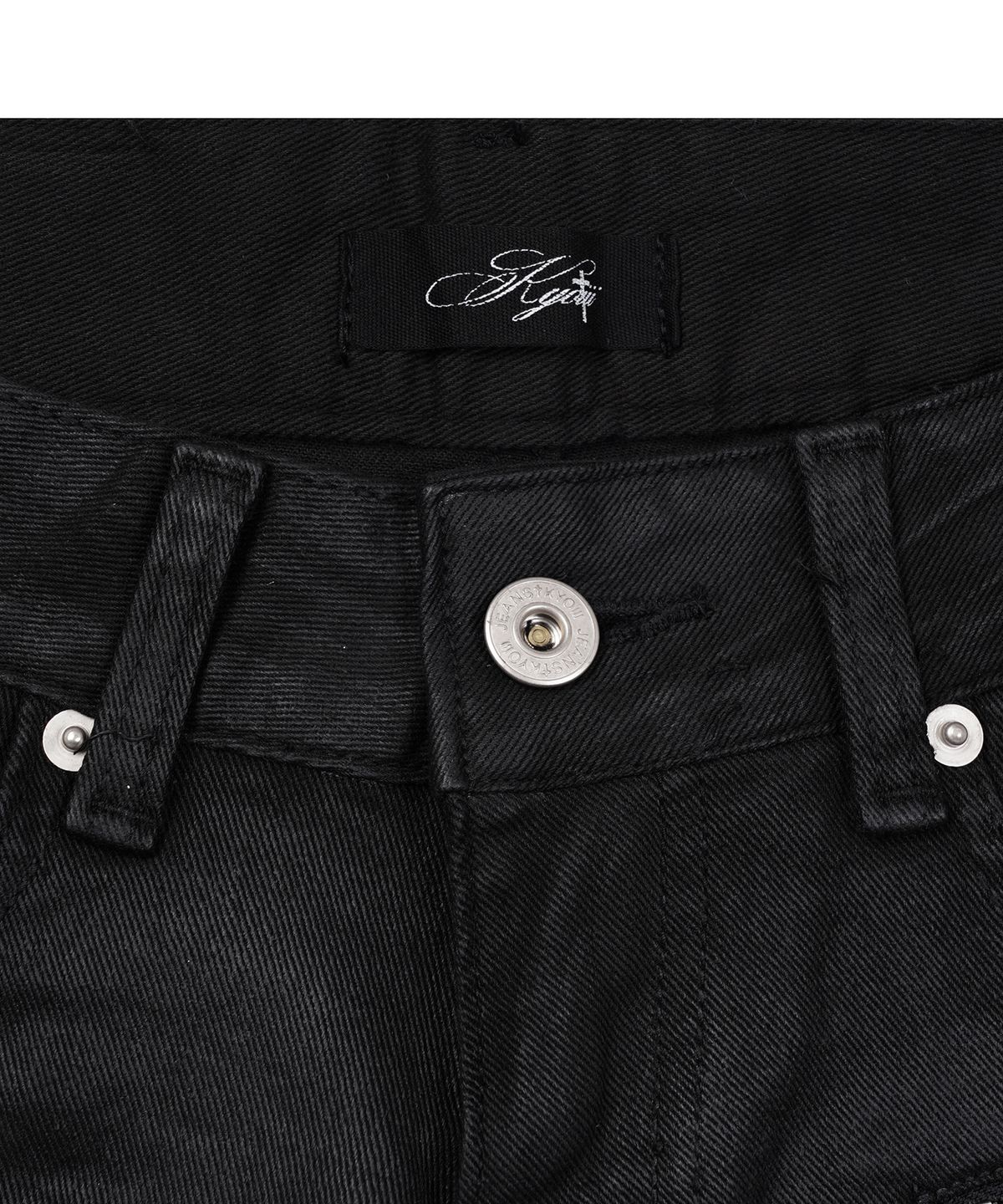 쿄이(KYOIII) TRIPLE ZIP FOIL SHORTS (BLACK)