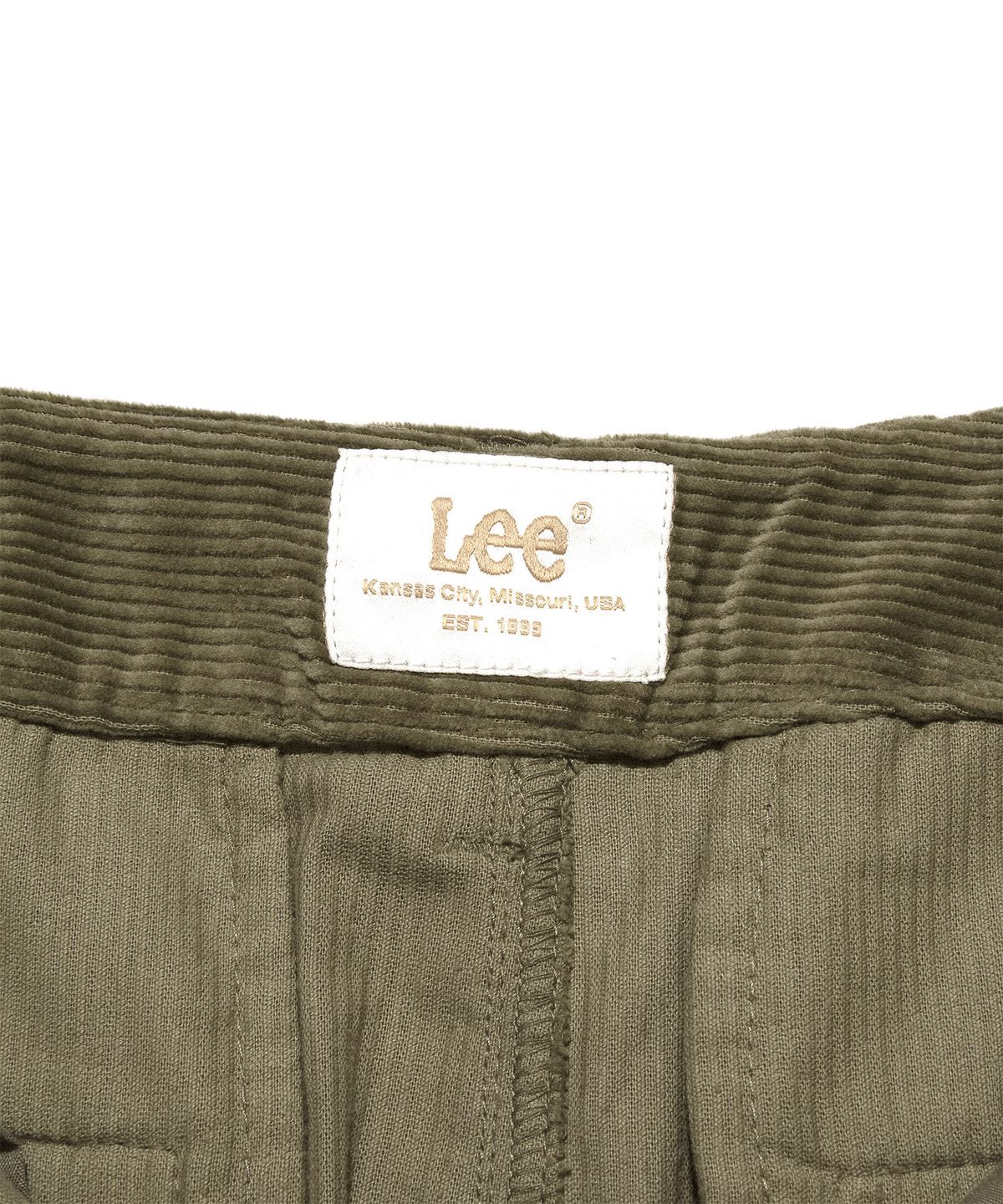 리(LEE) 우먼 코듀로이 미디 스커트 올리브