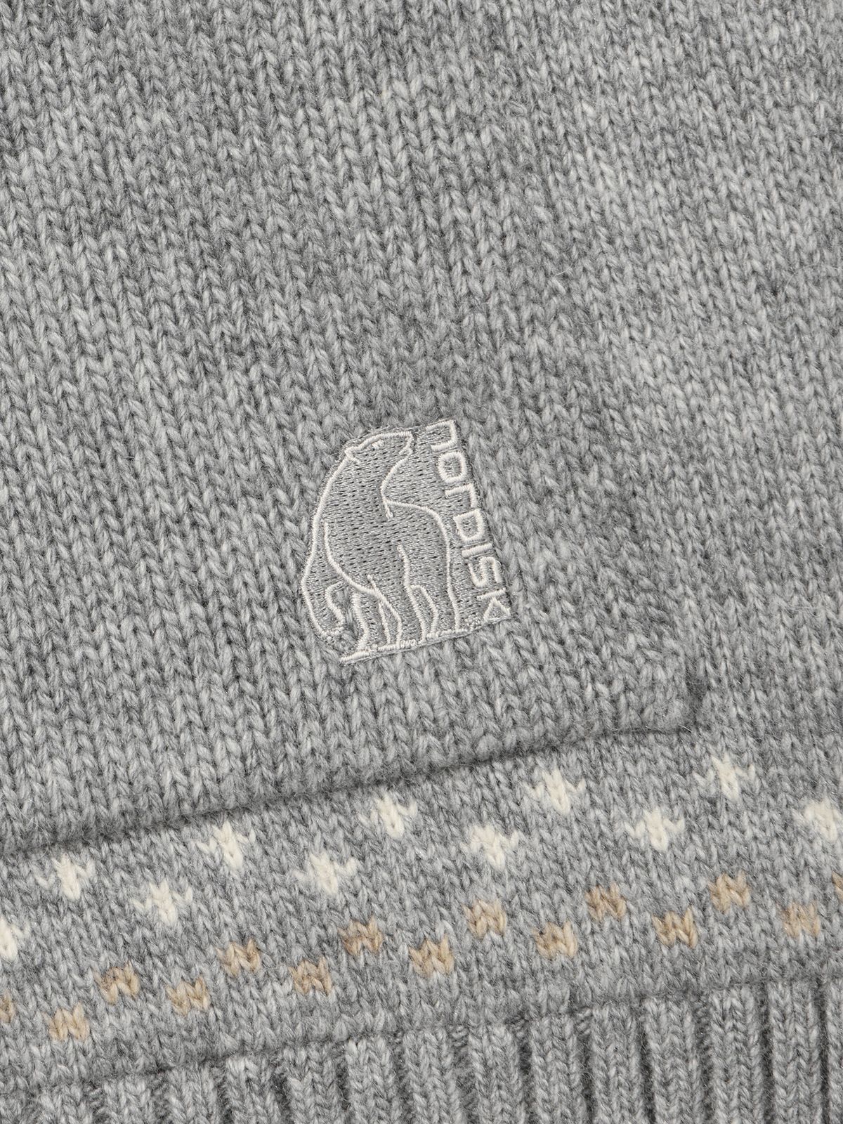 노르디스크(NORDISK) 데니쉬 패턴 집업 스웨터 - M_Melange GREY_OMW26K02MH
