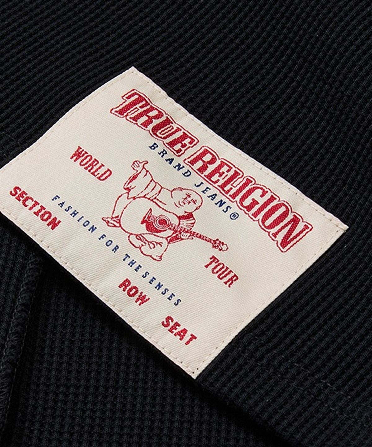 트루릴리젼(TRUERELIGION) Waffle Henley Long Sleeve - BLACK