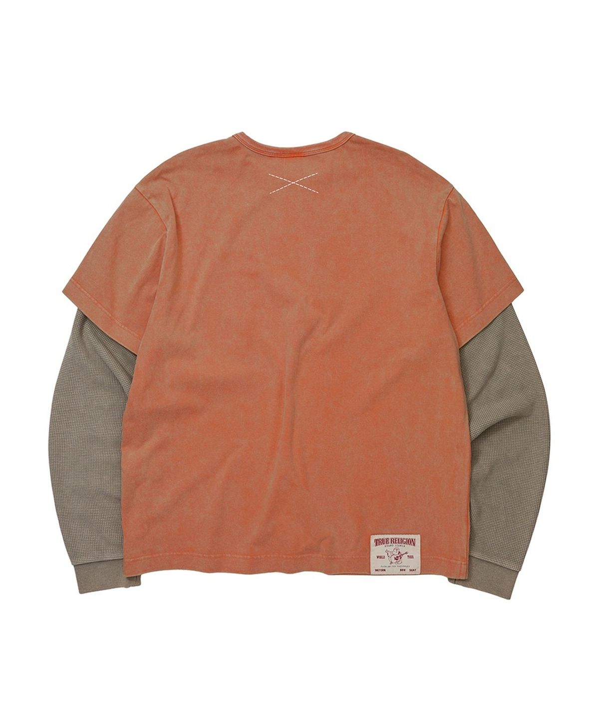 트루릴리젼(TRUERELIGION) TRUE LOVE Waffle Layered Washed Long Sleeve - W.ORANGE