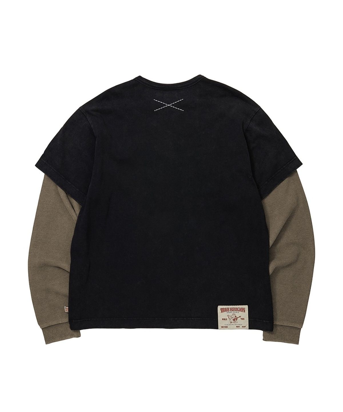 트루릴리젼(TRUERELIGION) TRUE LOVE Waffle Layered Washed Long Sleeve - WASHED BLACK