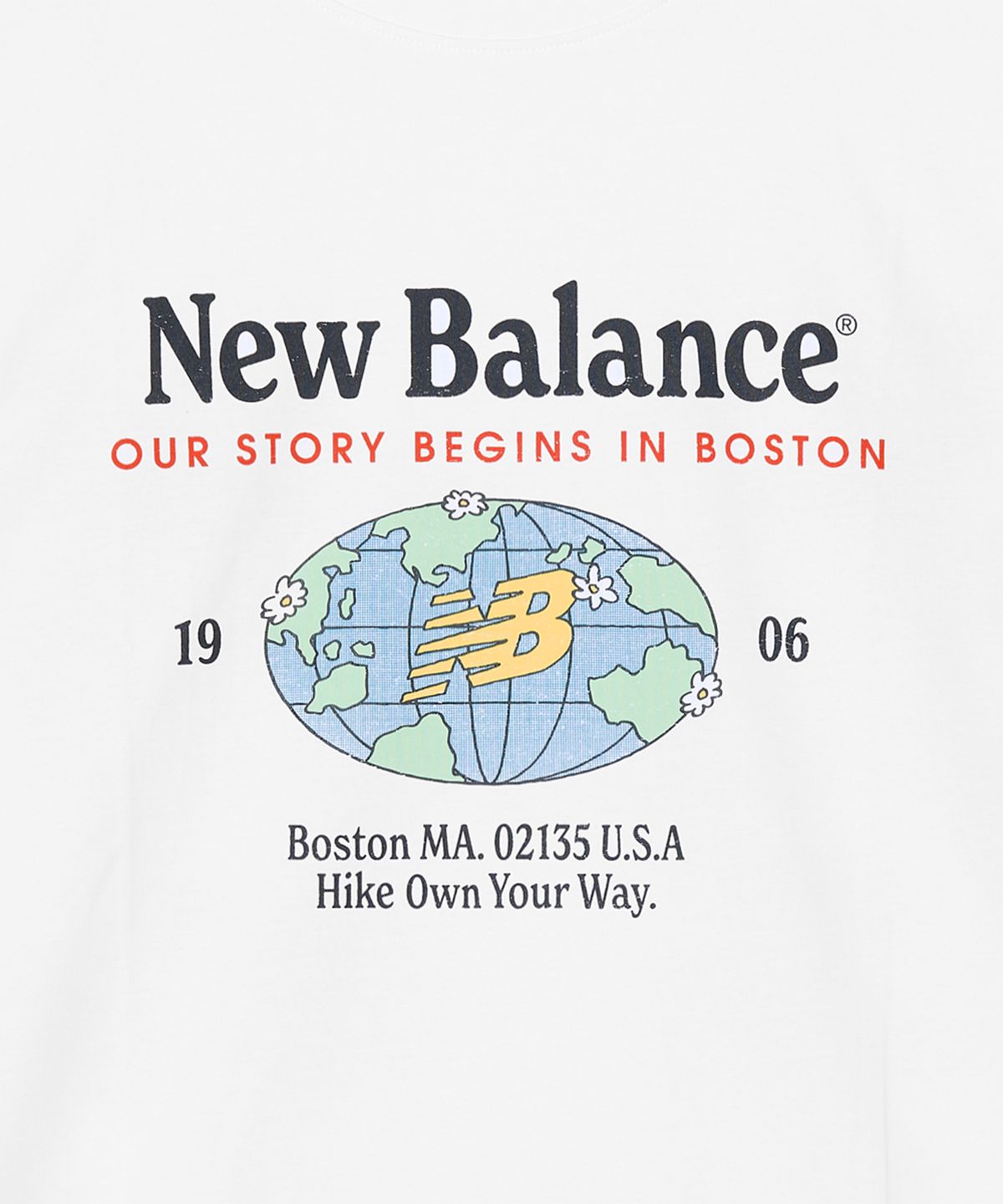 뉴발란스(NEW BALANCE) NBNEG21533 / UNI NB 프렌즈 지구 레터링 반팔티 (WHITE)