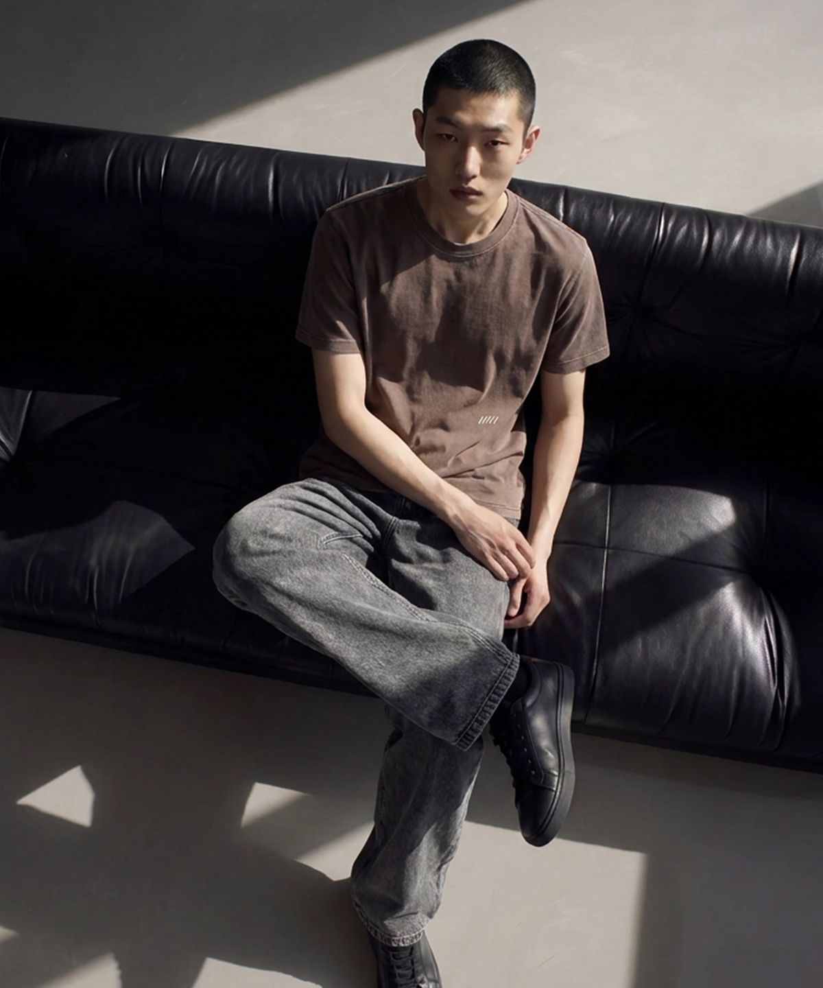 테노(TENO) 남성 시그니처 로고 크롭 티셔츠_163(17590-031-801-69)