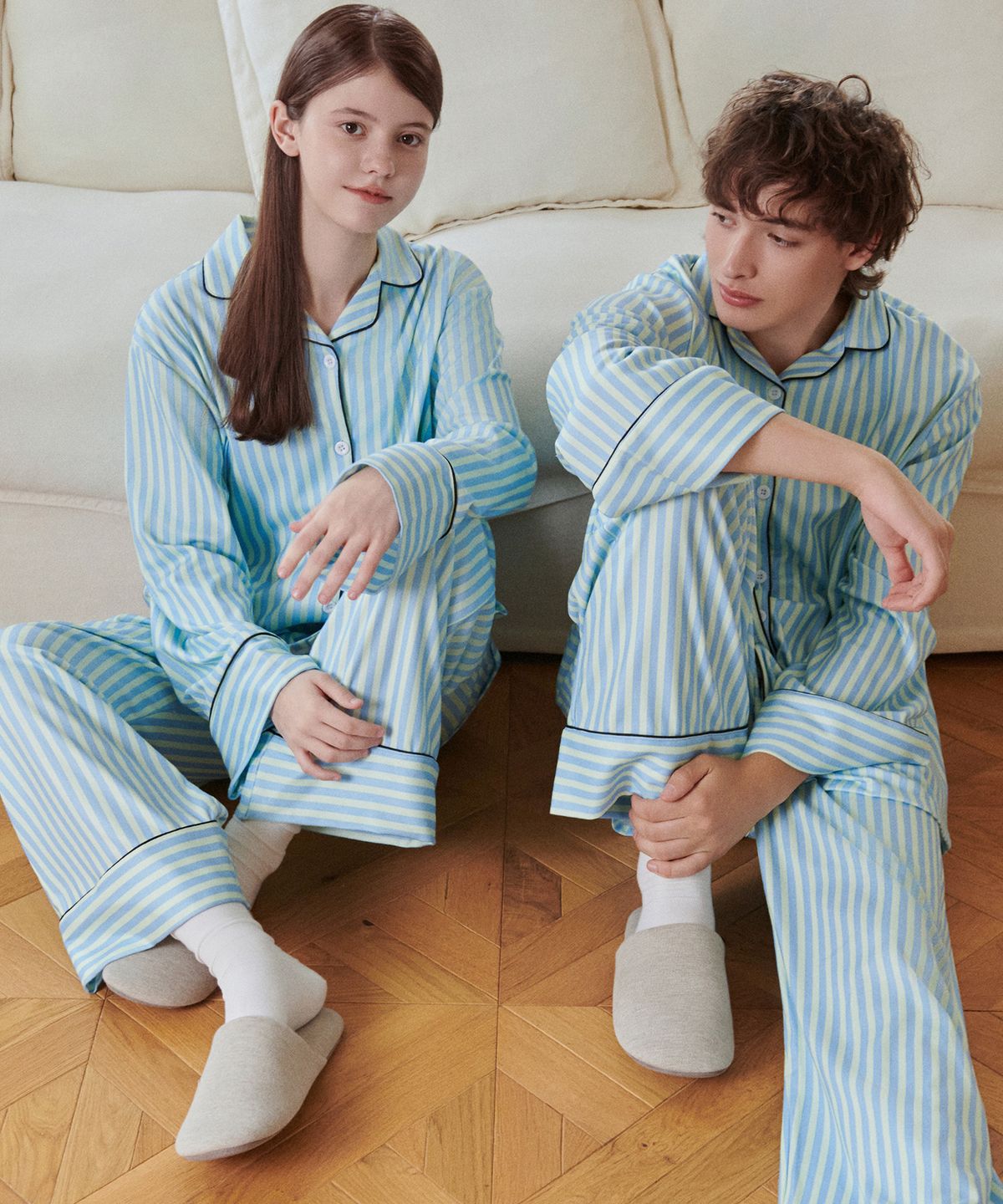 오드:뮤(ODE:MUE) [2PACK] 카리브 피치기모 긴팔 잠옷 세트