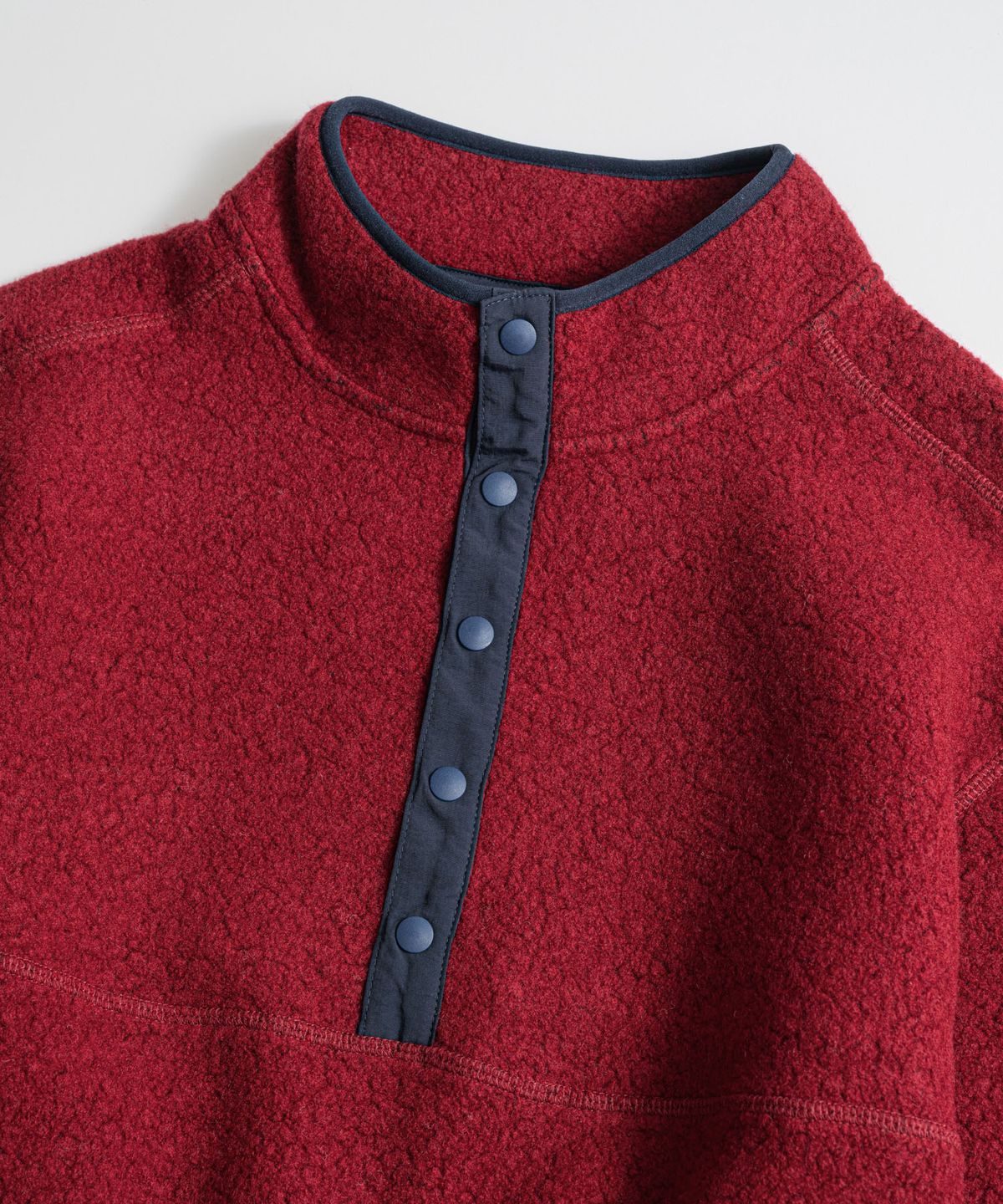 비헤비어(BEHEAVYER) WOOL PILE SNAP PULLOVER vintage red