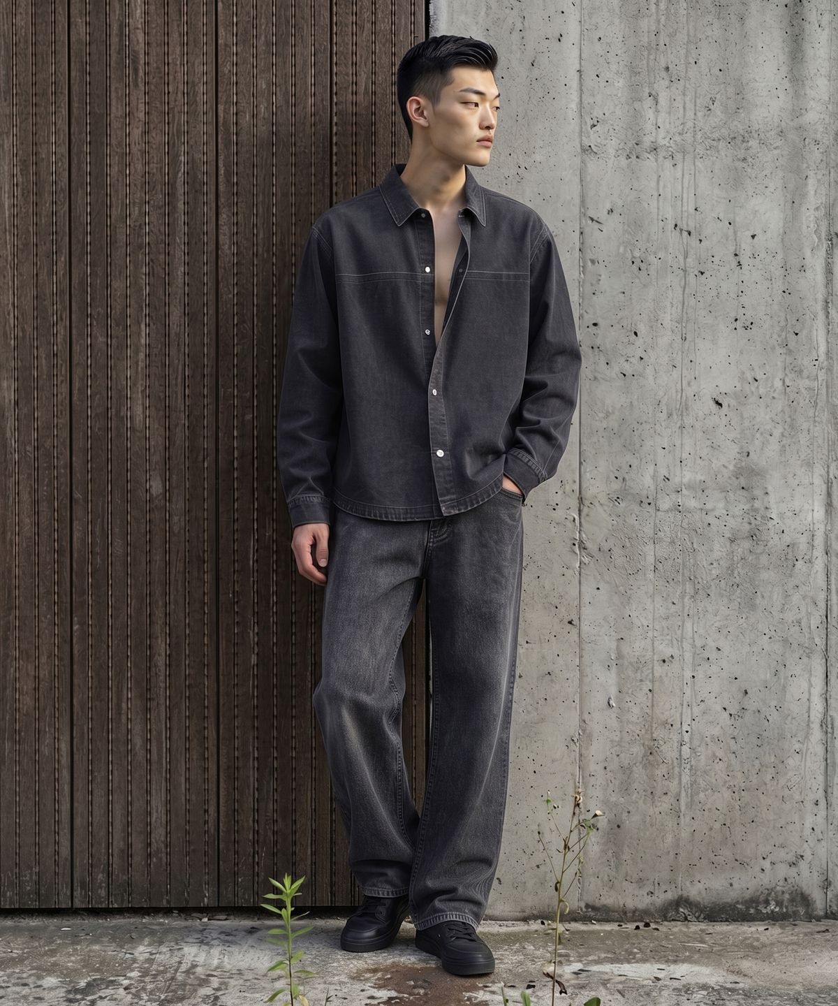 테노(TENO) 남성 우븐 와이드팬츠_057(17590-050-801-69)