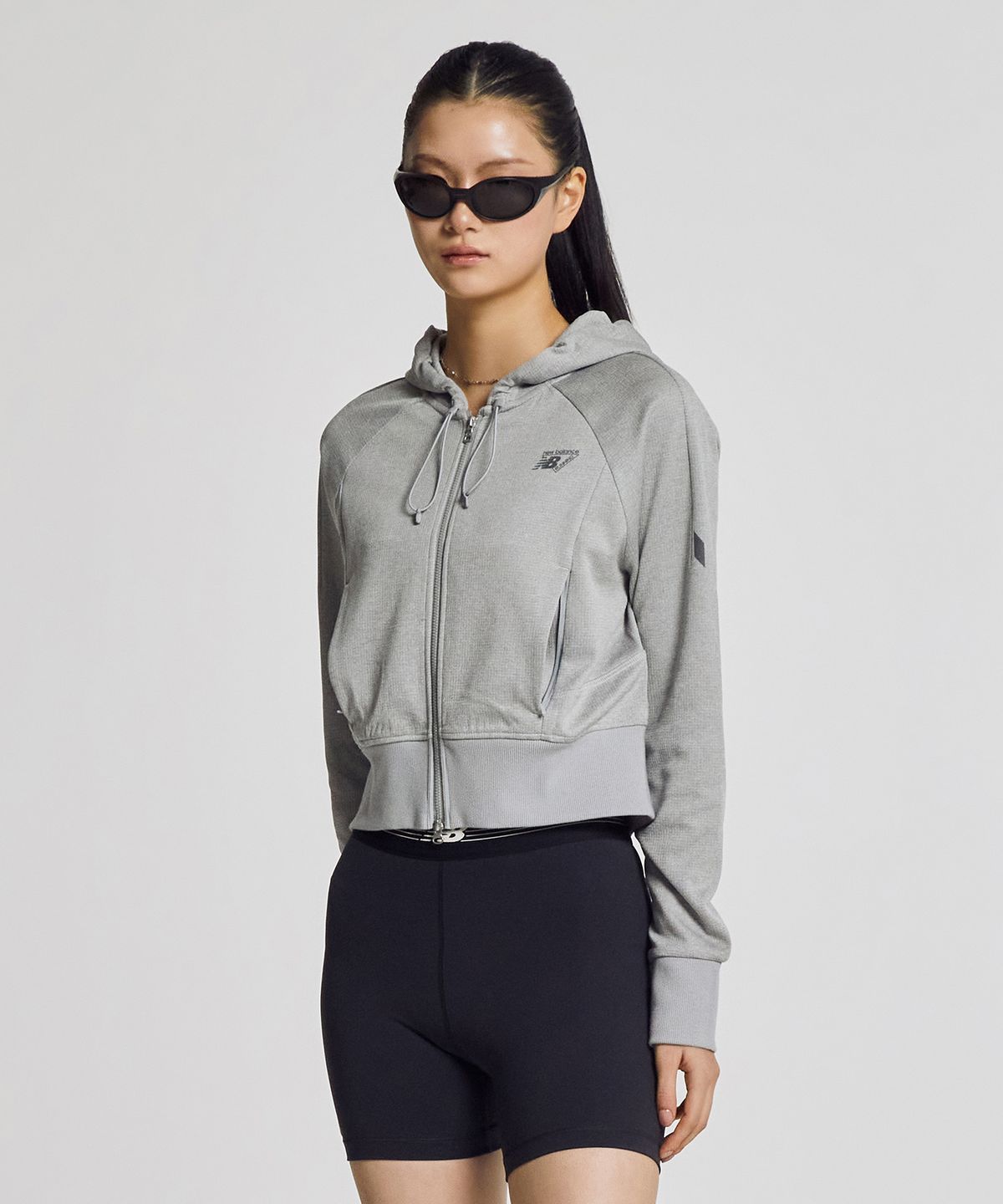 뉴발란스(NEW BALANCE) NBMDG15212 / WOMEN PF 올데이 크롭 후드집업 (M/GRAY)