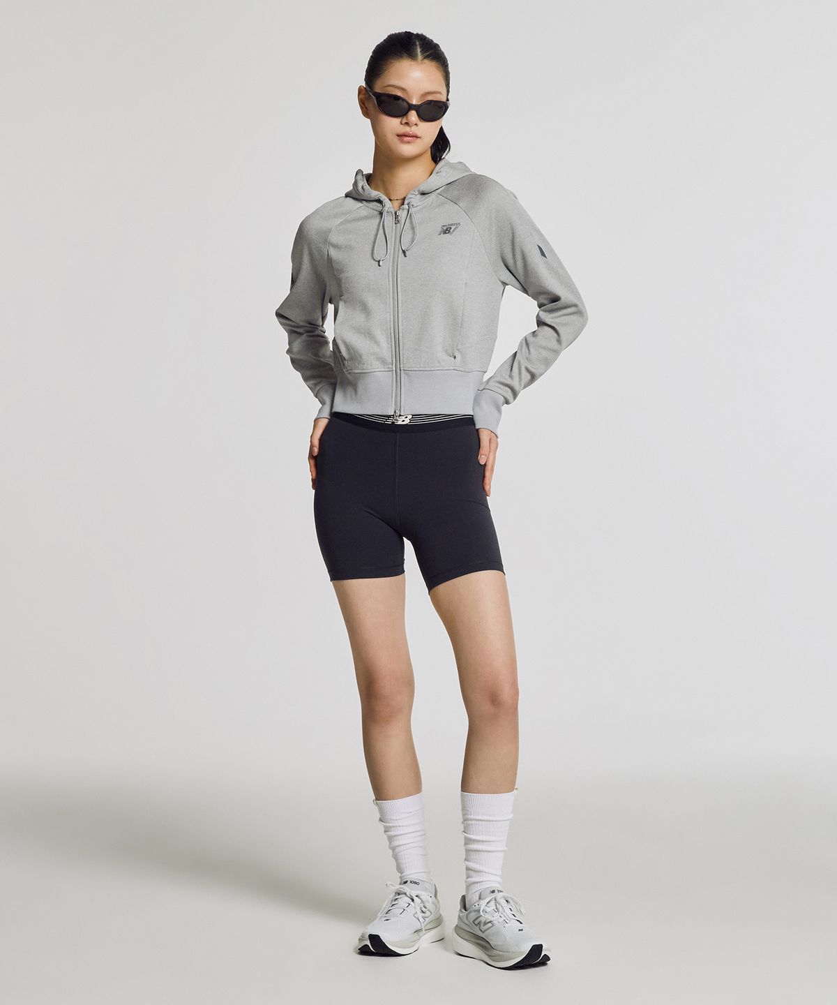 뉴발란스(NEW BALANCE) NBMDG15212 / WOMEN PF 올데이 크롭 후드집업 (M/GRAY)