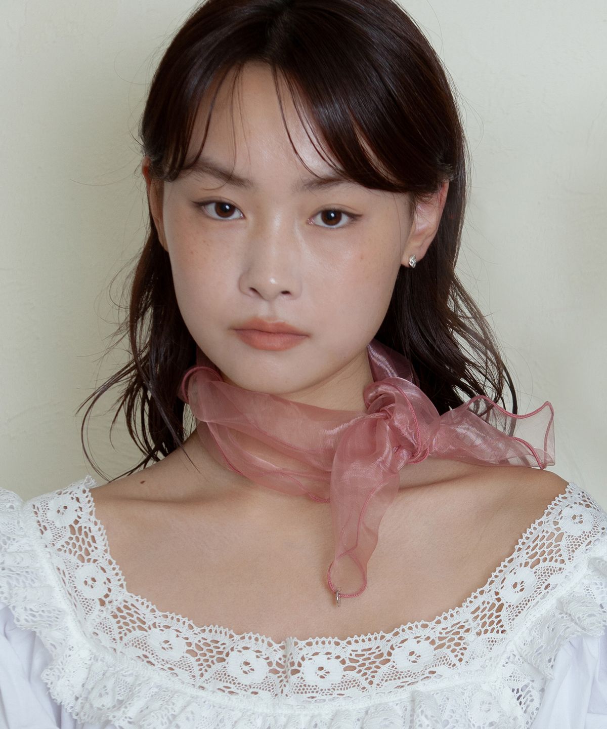 지지(GEEGEE) organza petit scarf - pink